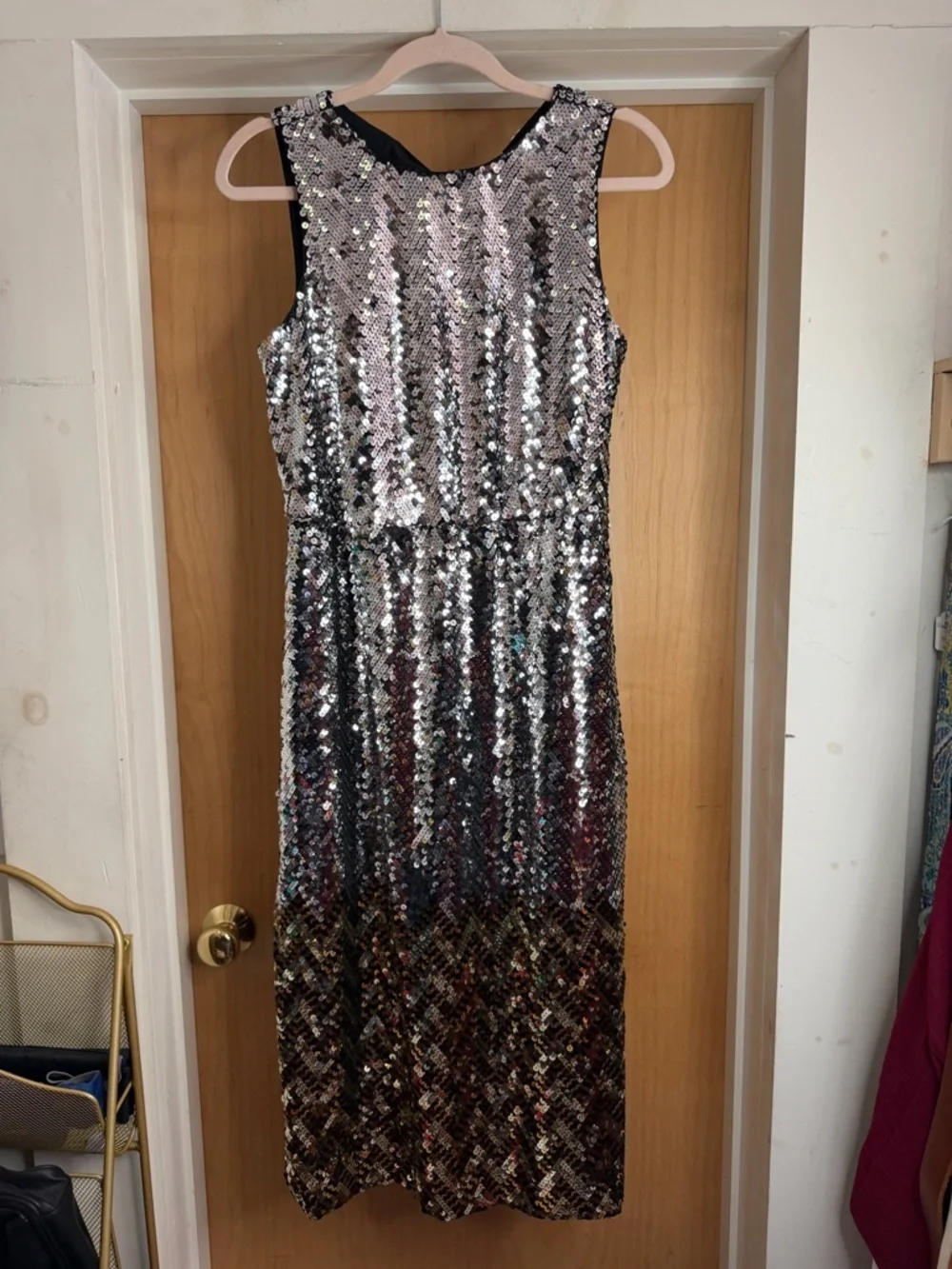 NWT! J.Crew Black Silver Sequin Midi Dress - Elegant Evening Cocktail. Size: 4